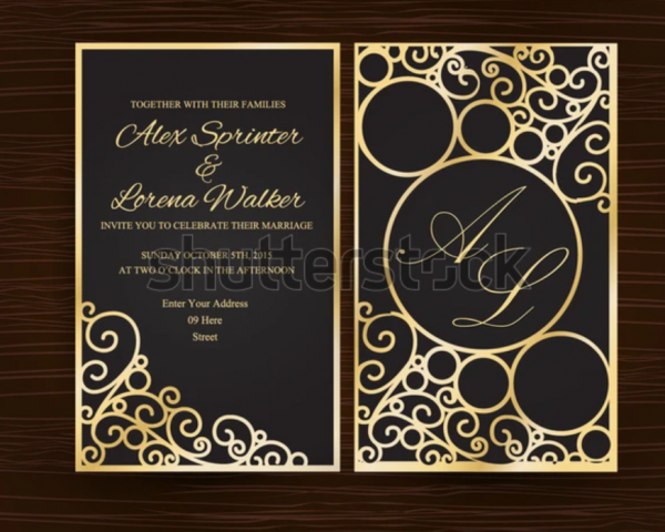 Kombinasi warna emas dan hitam yang anggun